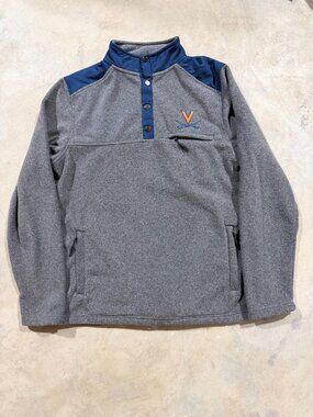 UVA University of Virginia Men's Large Quarter-Zip Fleece Pullover